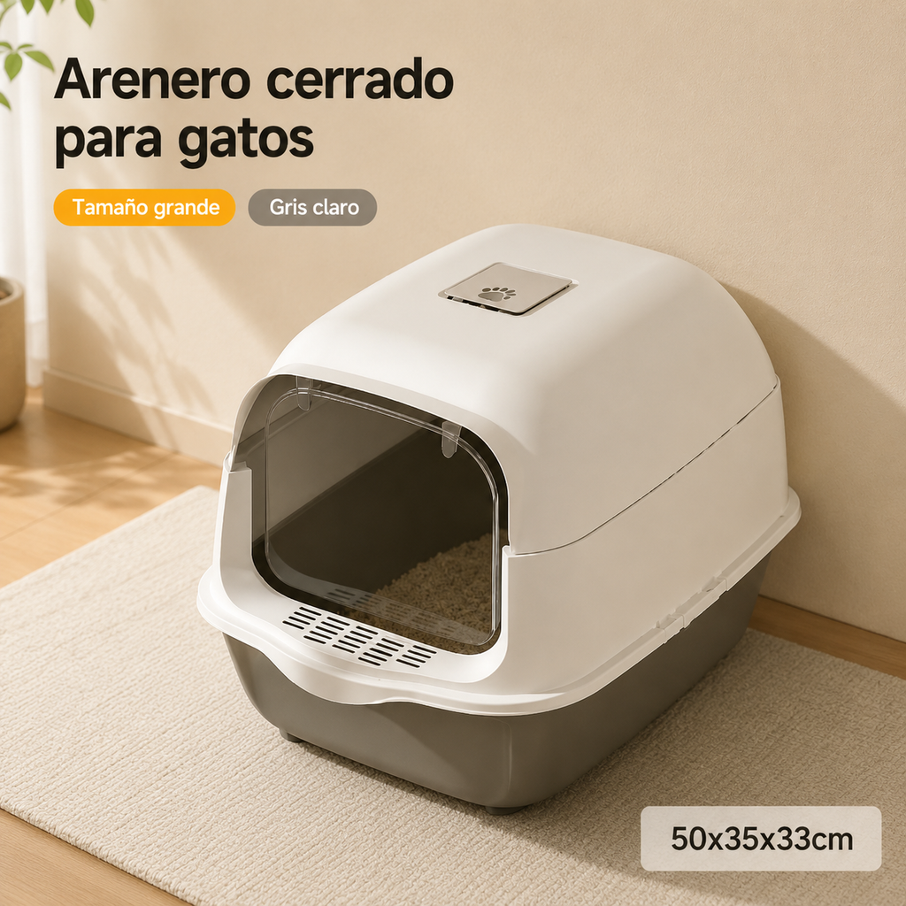 Arenero inteligente con luz UV para esterilización y control de olores